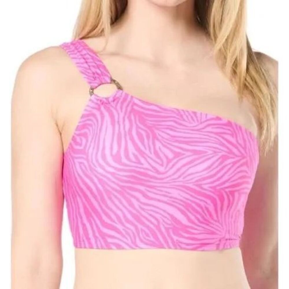 NWT MICHAEL Michael Kors women's animal-print halter swimsuit top, in a vibrant